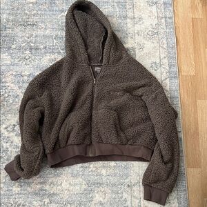 Skim dark brown teddy jacket